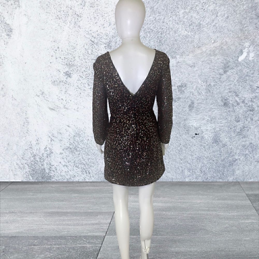 H&M Long Sleeve Low Back & Red Sequin Dress - Picture 5 of 7